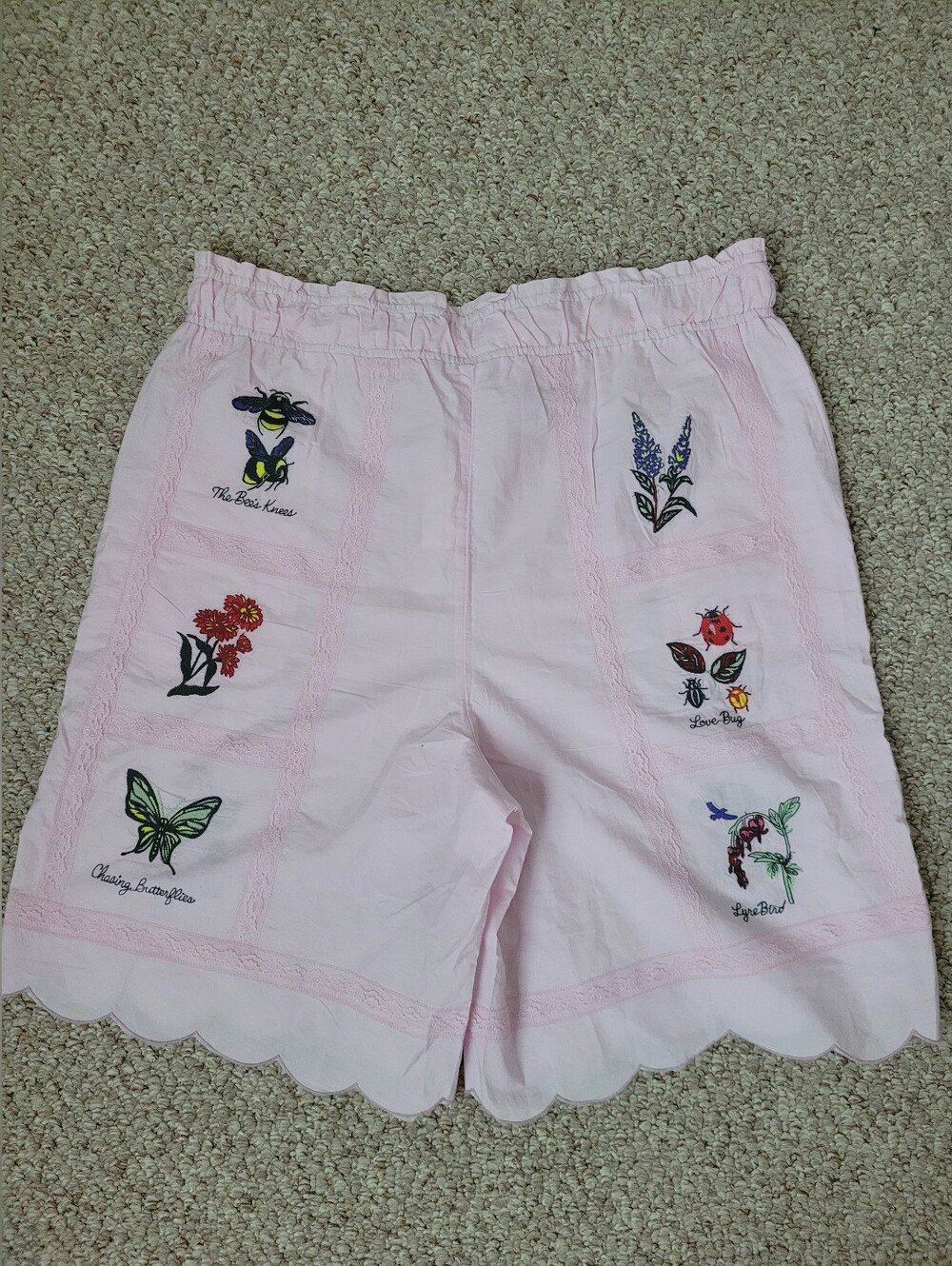 Anthropologie Embroidered Pink Bermuda Shorts - Picture 4 of 7